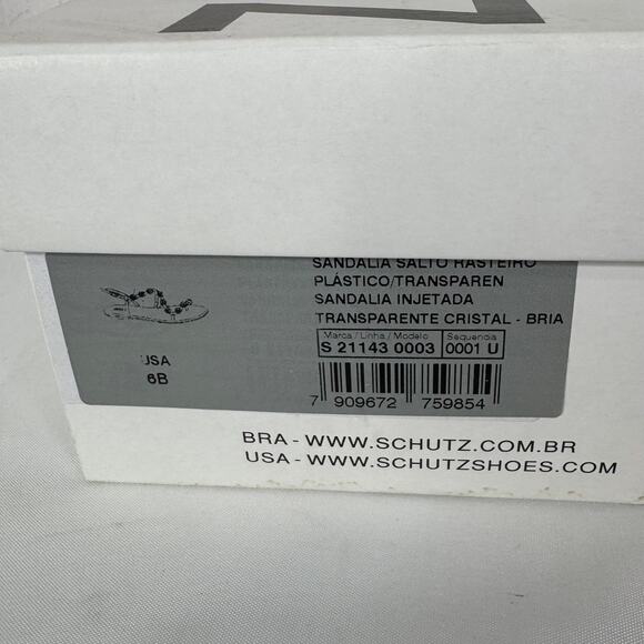 Schutz Bria Crystal Clear Jelly Embellished Sandal with Dust Bag Size 6 NIB - Picture 13 of 13